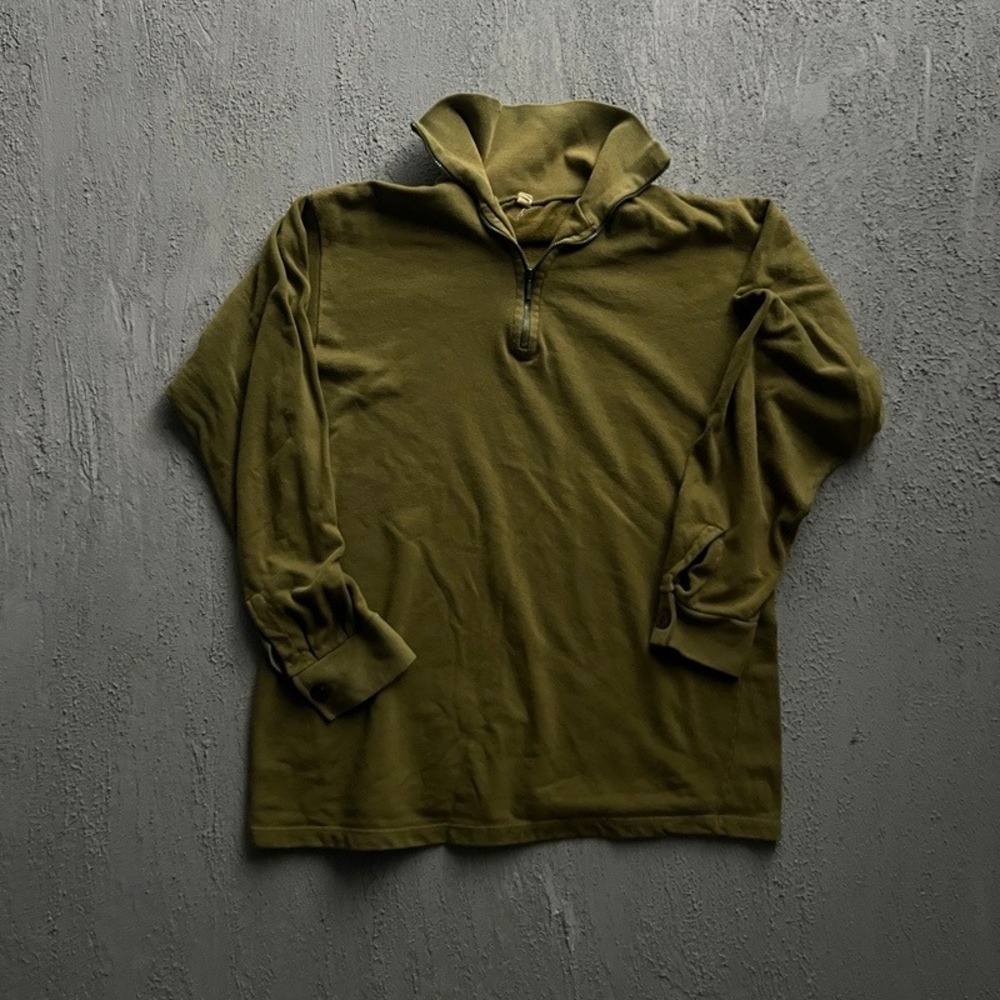 Vintage Military 1/4 Zip Sweatshirt Large Green 1990s Tactical Utility